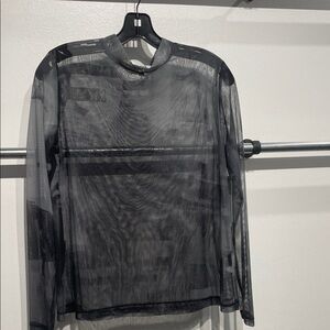 Sympli “Echos of Her” Sheer Black Long Sleeve Top